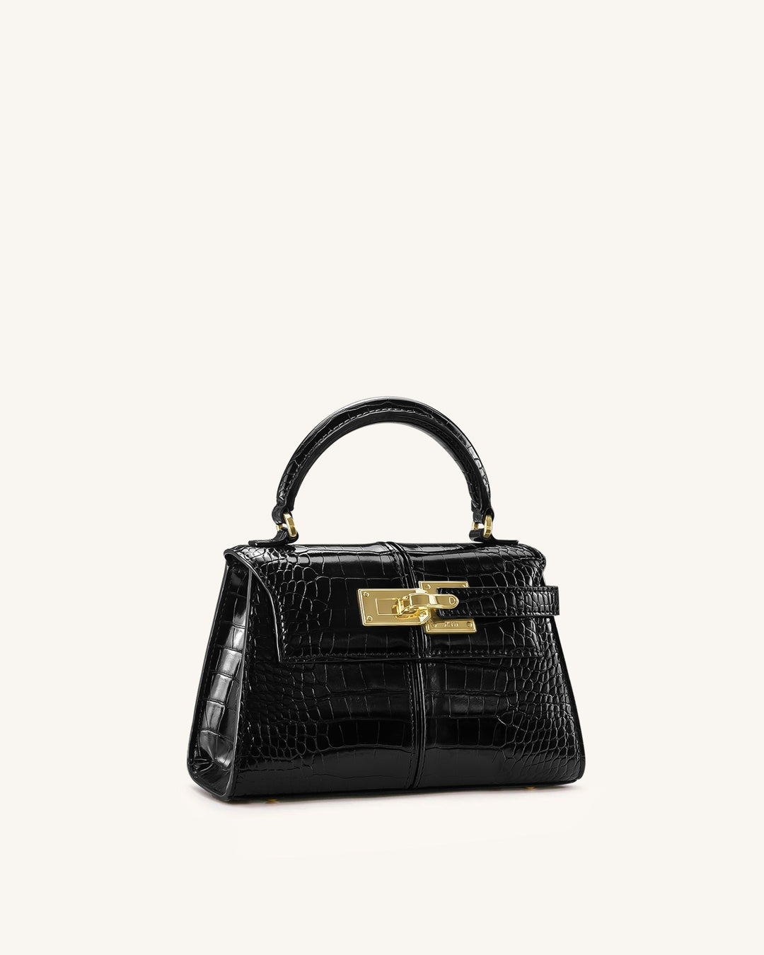 Top Handle Bag - Black Croc