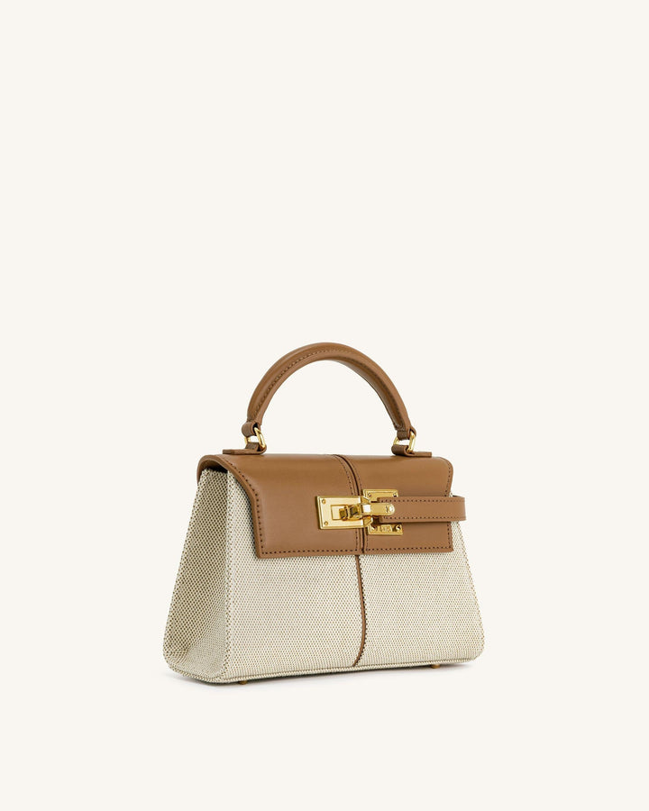 Top Handle Bag - Brown Canvas