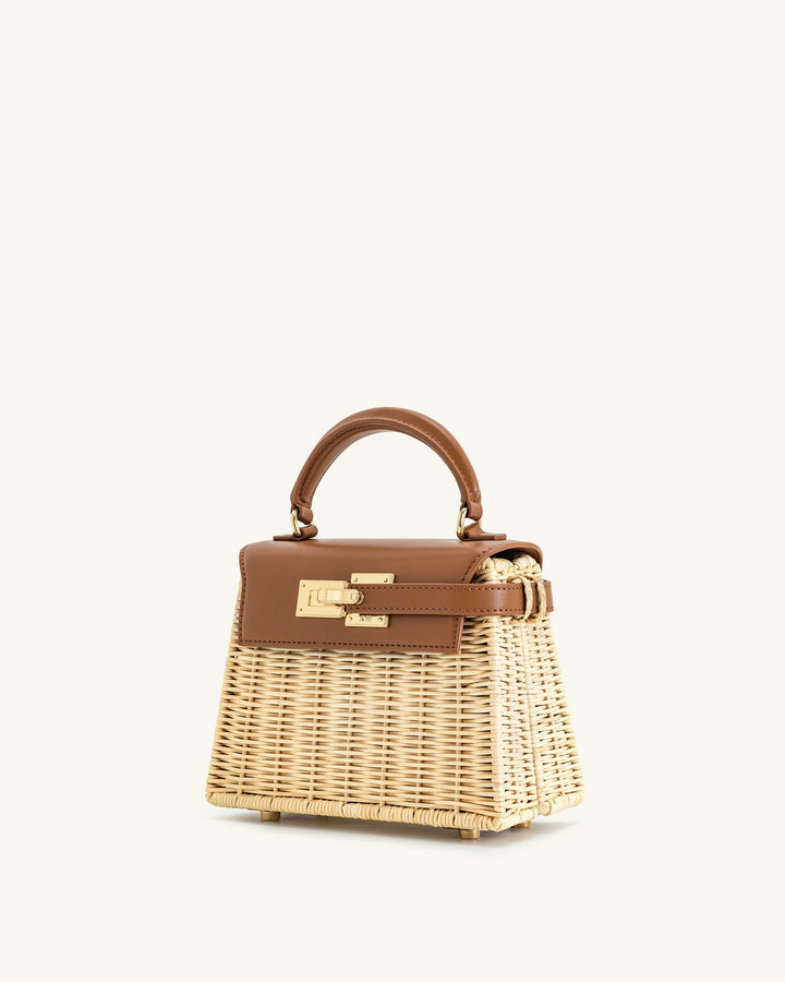 Weaving Handbag - Brown Rattan