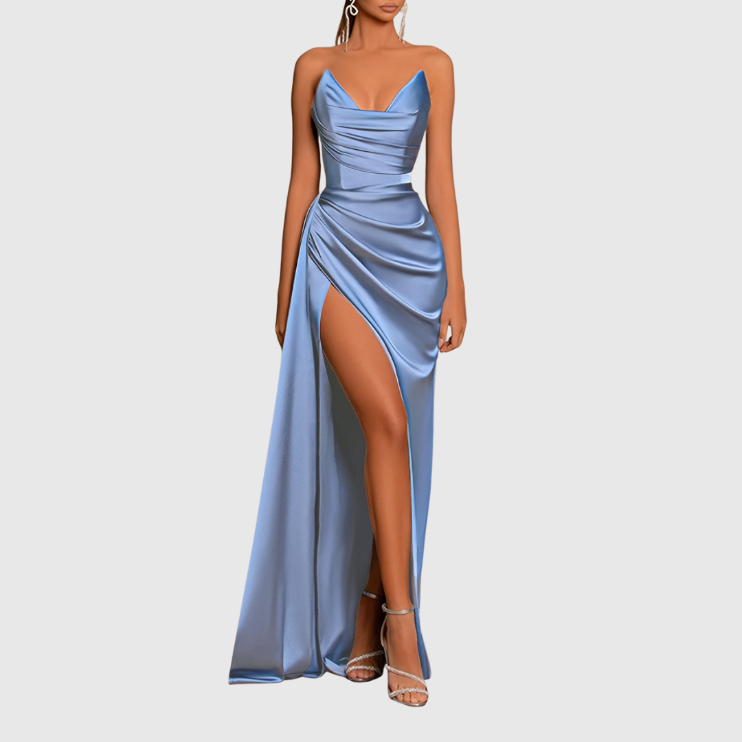 Flowing Satin Maxi Dress