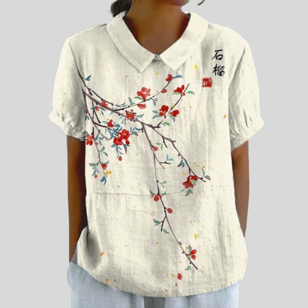 Floral Top - Cherry Blossom Cream