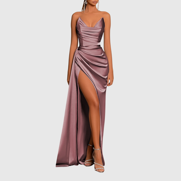 Flowing Satin Maxi Dress