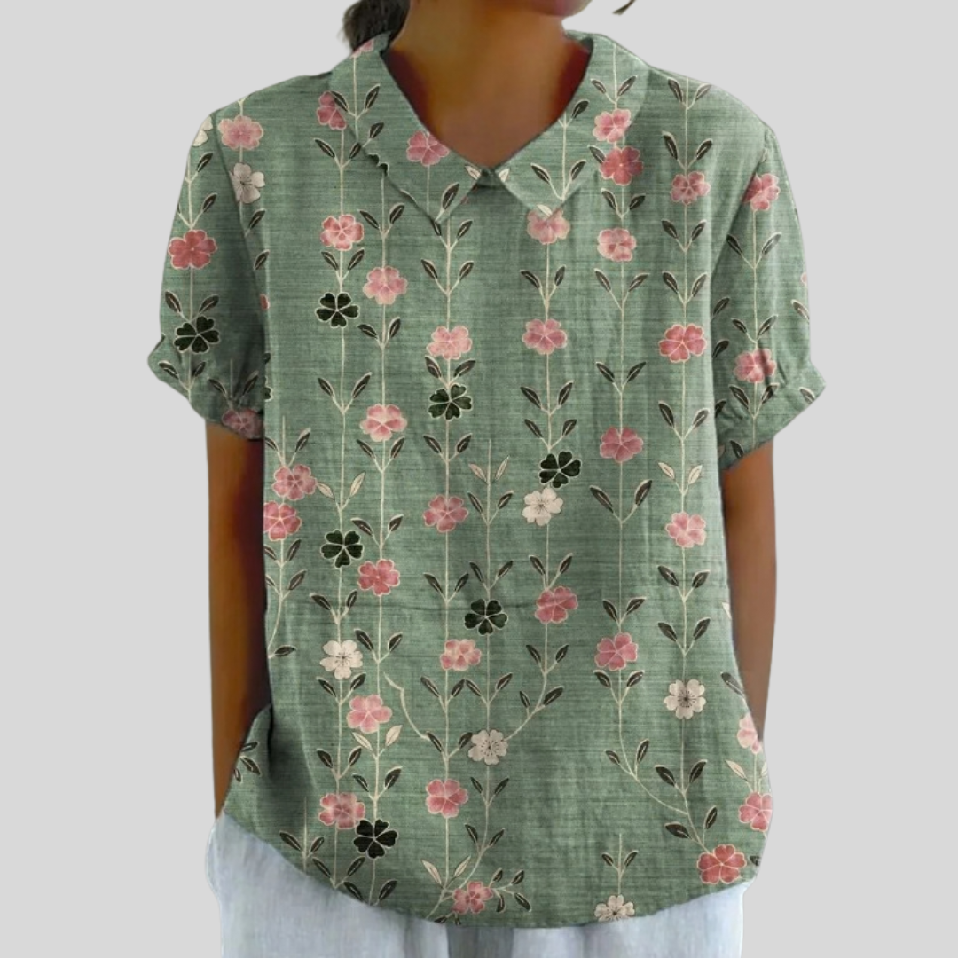 Floral Top - Olive Floral
