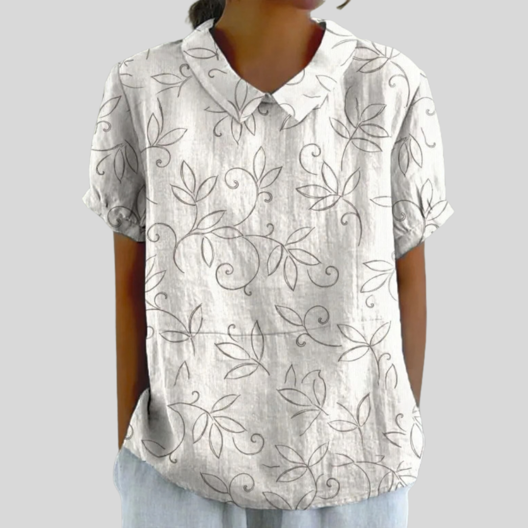 Floral Top - Tonal White