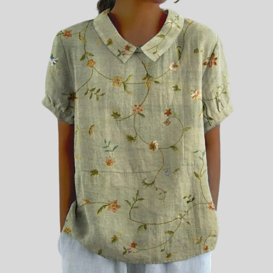 Floral Top - Sage Green Wildflower
