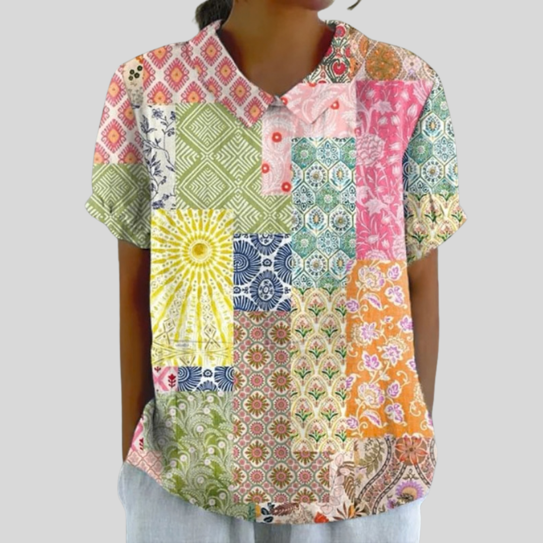 Floral Top - Multicolor Patchwork