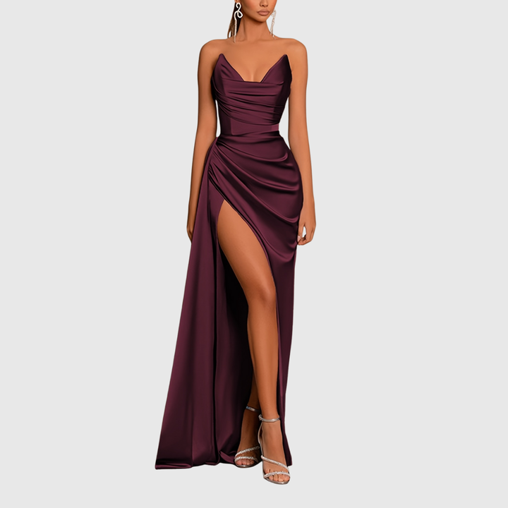 Flowing Satin Maxi Dress