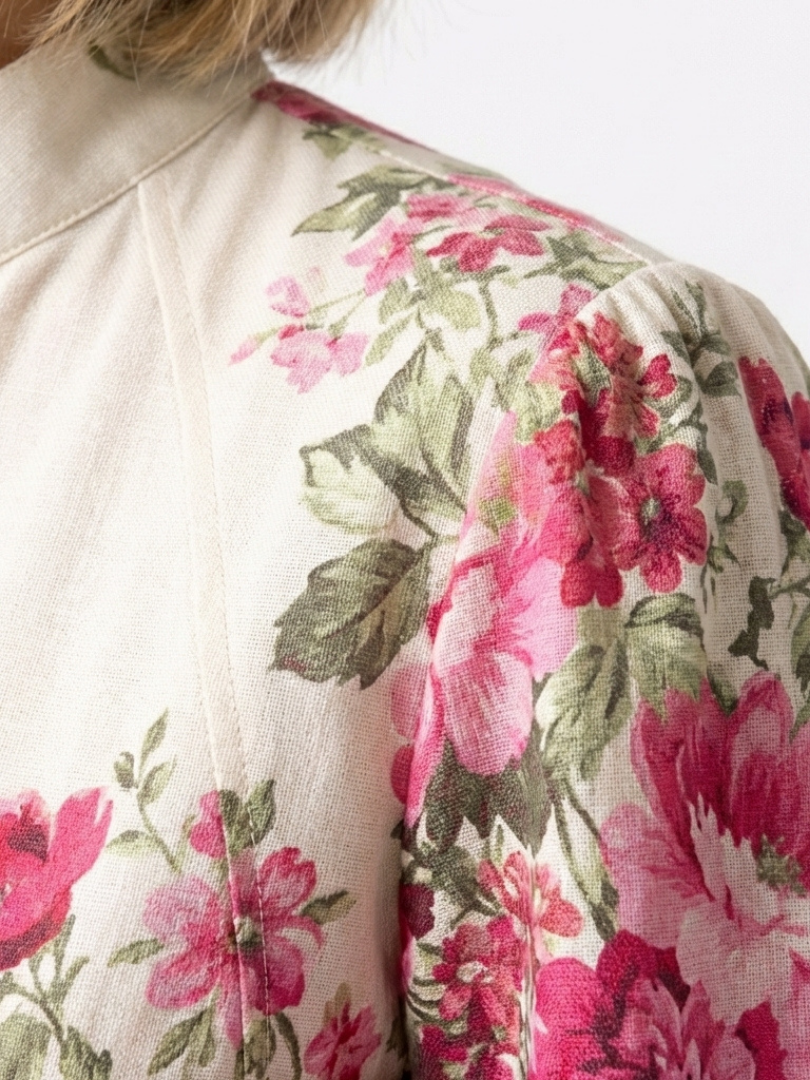 Long Sleeve Floral Belted Maxi Dress
