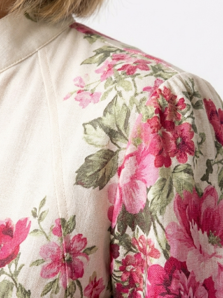 Long Sleeve Floral Belted Maxi Dress