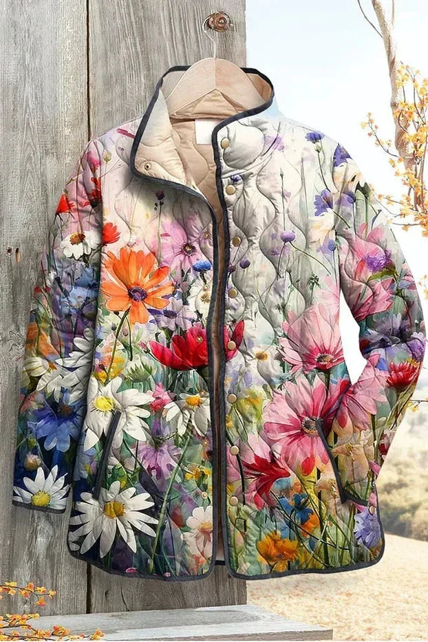 Quilted Jacket with Summer Meadow