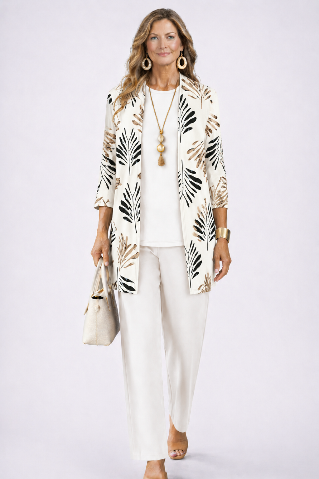 Matching Cardigan, Top and Trouser Set for Everyday Wear