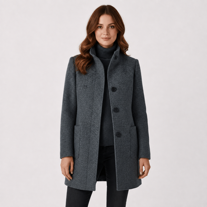 Fitted Wool-Blend Coat