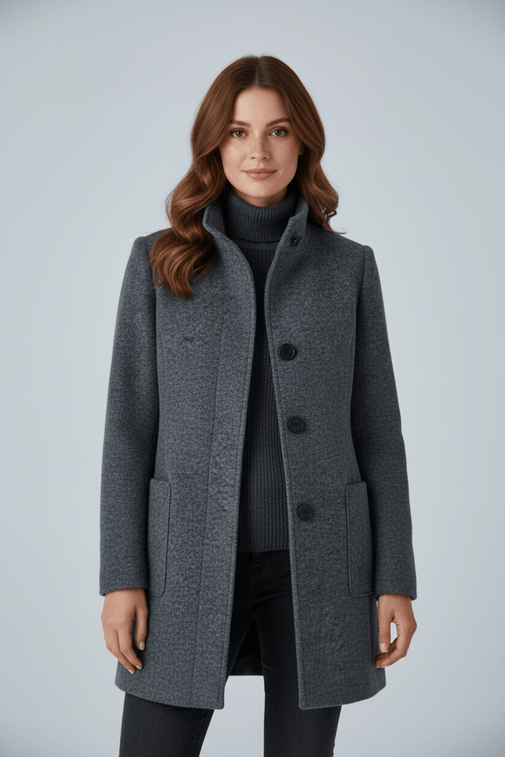 Fitted Wool-Blend Coat
