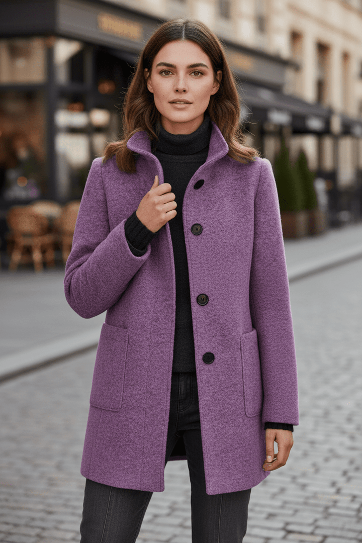 Fitted Wool-Blend Coat