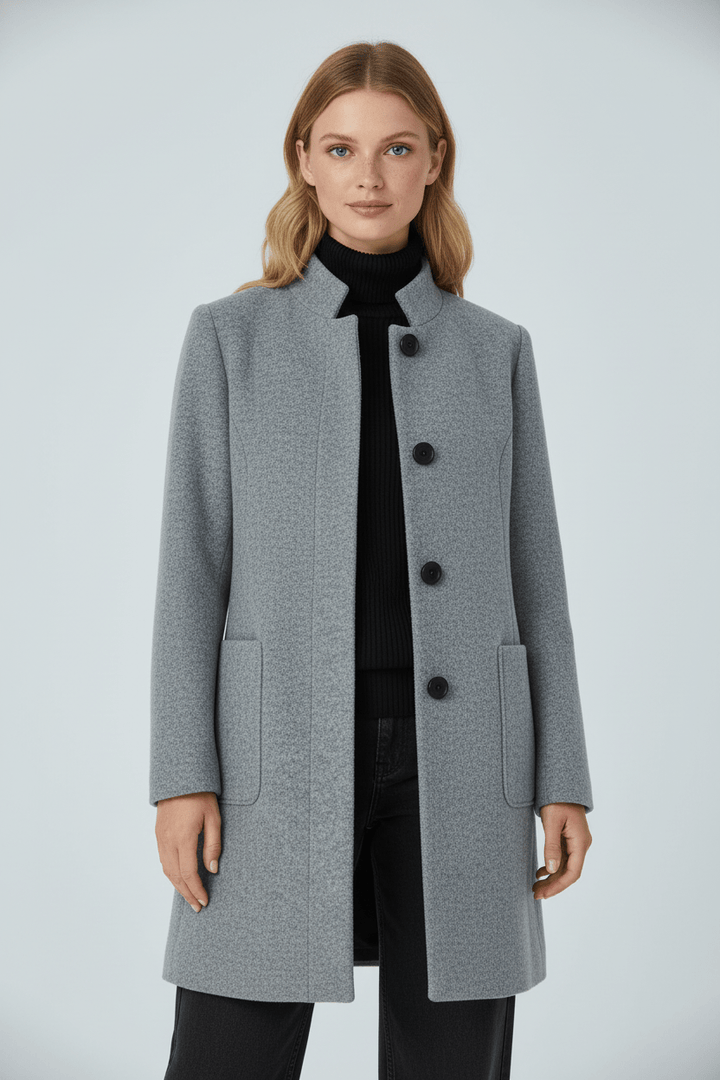 Fitted Wool-Blend Coat