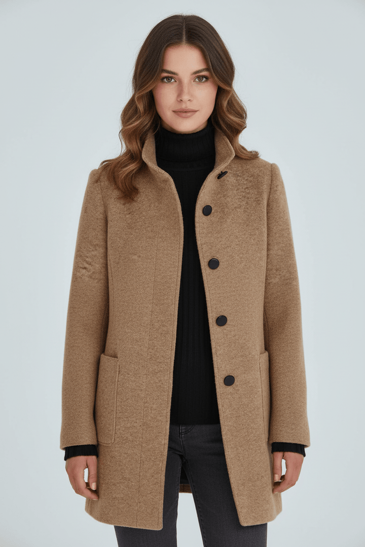 Fitted Wool-Blend Coat