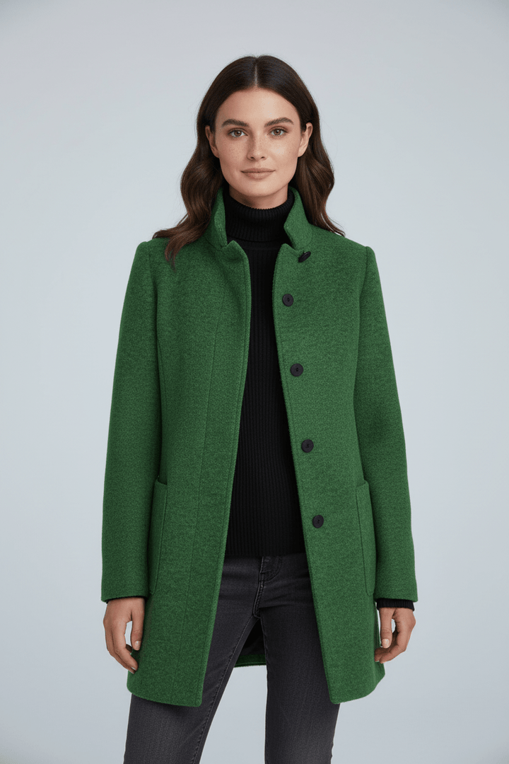 Fitted Wool-Blend Coat