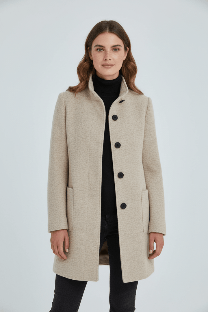 Fitted Wool-Blend Coat