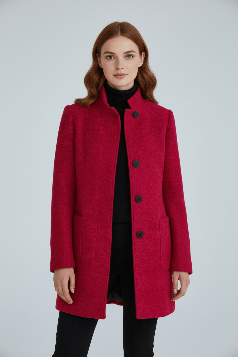 Fitted Wool-Blend Coat