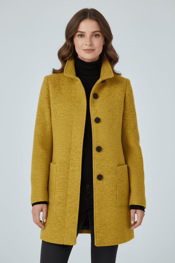 Fitted Wool-Blend Coat
