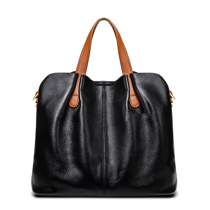 Genuine Leather Handbag with Litchi Grain