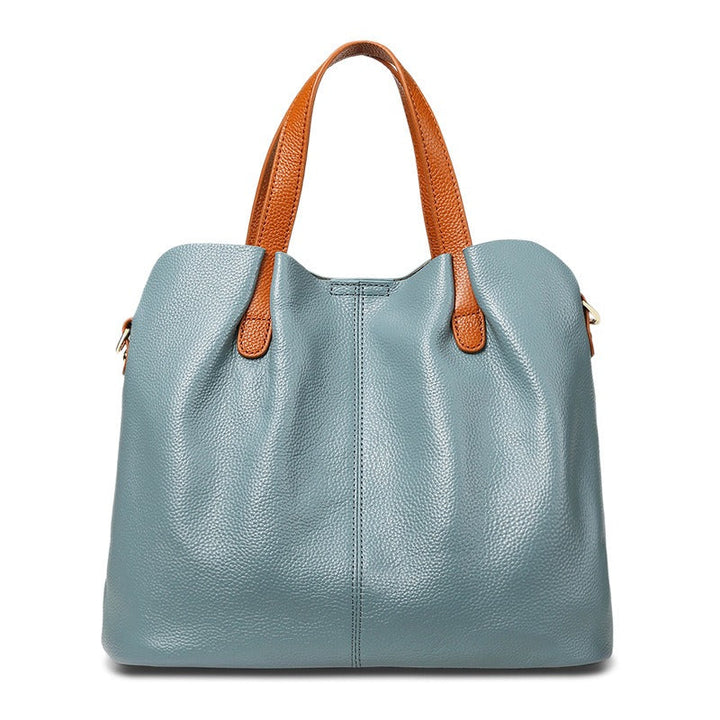 Genuine Leather Handbag with Litchi Grain