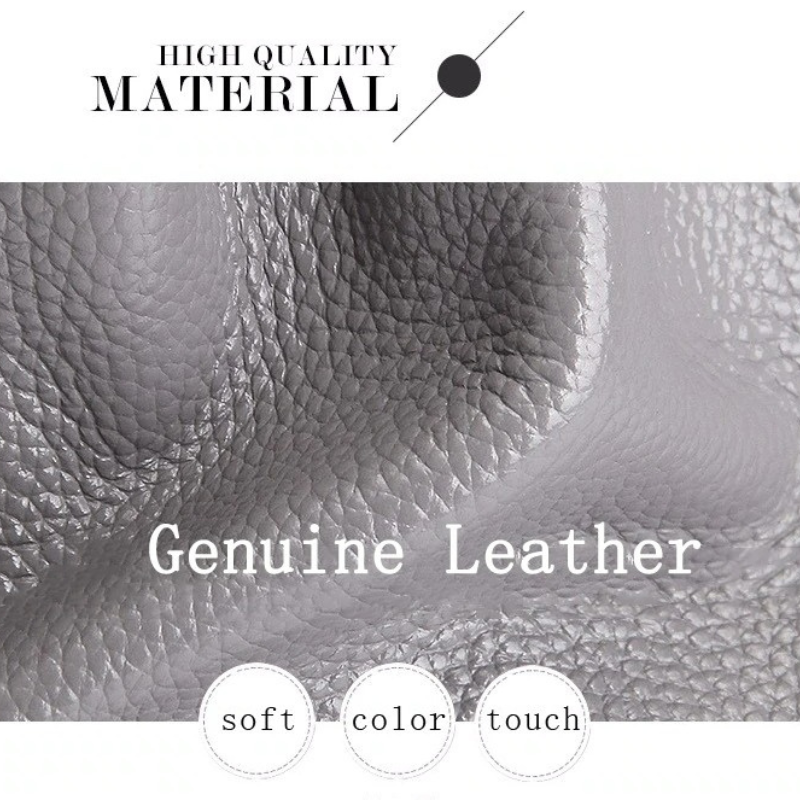 Genuine Leather Handbag with Litchi Grain