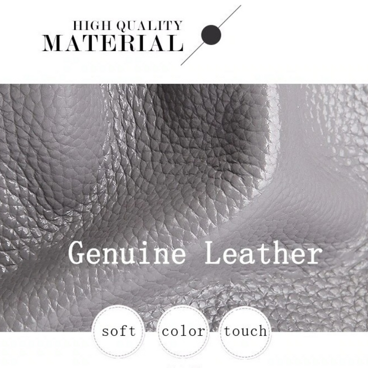 Genuine Leather Handbag with Litchi Grain