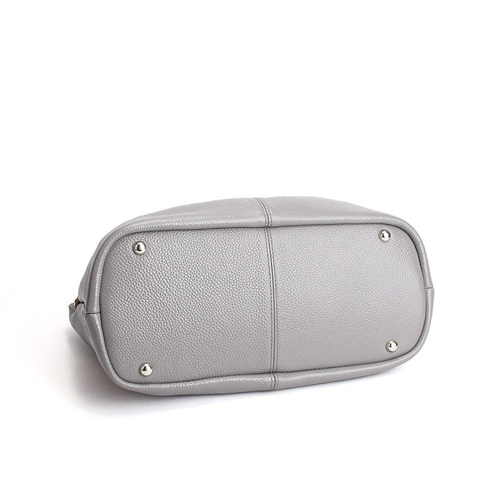 Genuine Leather Handbag with Litchi Grain