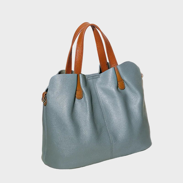 Genuine Leather Handbag with Litchi Grain