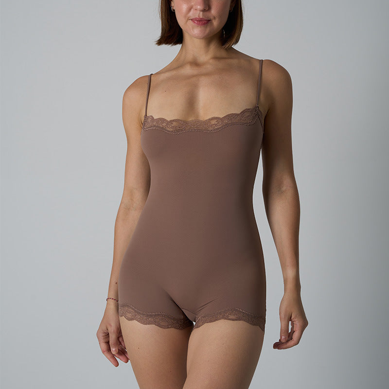 Chic Slim Seamless Spaghetti Strap Bodysuit