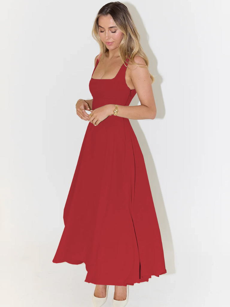 Jane | Elegant Midi Dress with Square Neckline