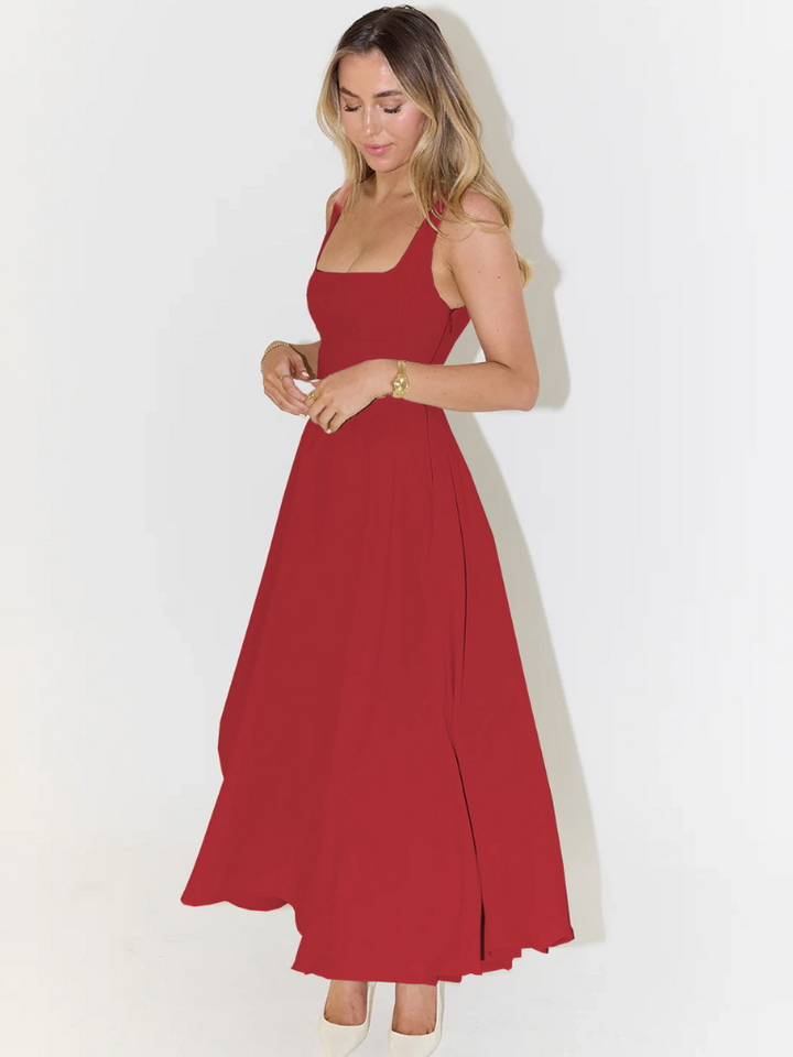 Jane | Elegant Midi Dress with Square Neckline