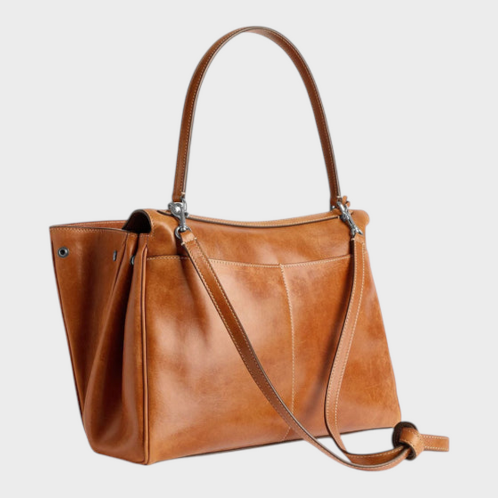 Jane | Structured Leather Bag with Magnetic Flap