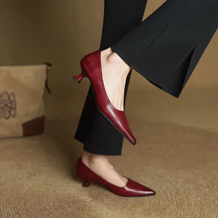 Refined Pointed Toe Leather Pumps