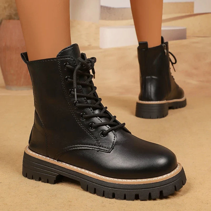 Women's Black Platform Combat Boots – Cendrane