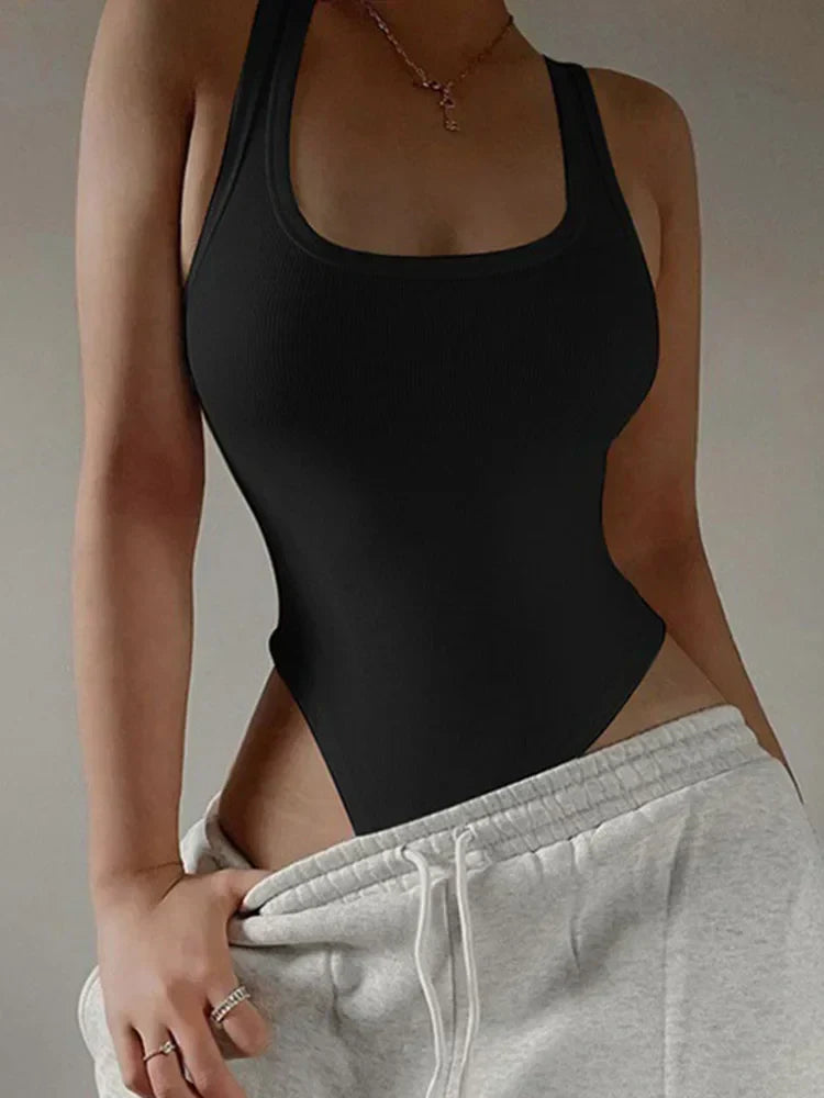 Casual Sleeveless Bodysuit