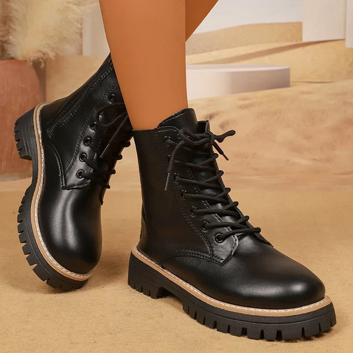 Women's Black Platform Combat Boots – Cendrane