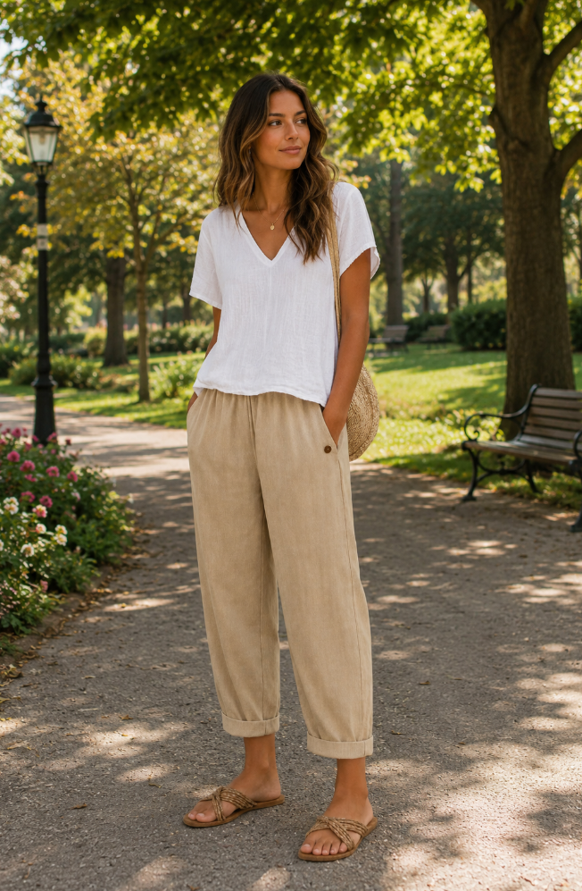 Jane | Luftige Leinenhose