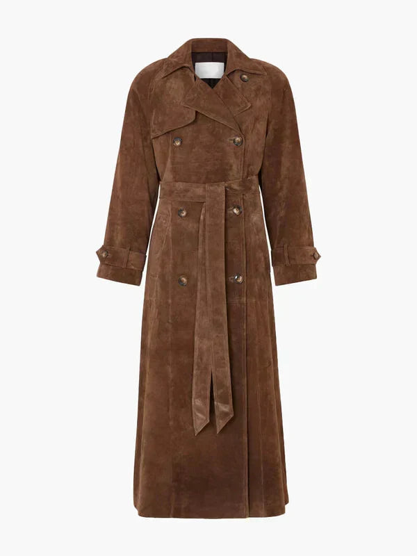 Classic Suede Trench Coat