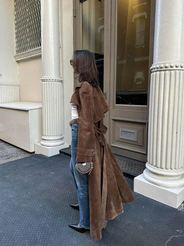 Classic Suede Trench Coat