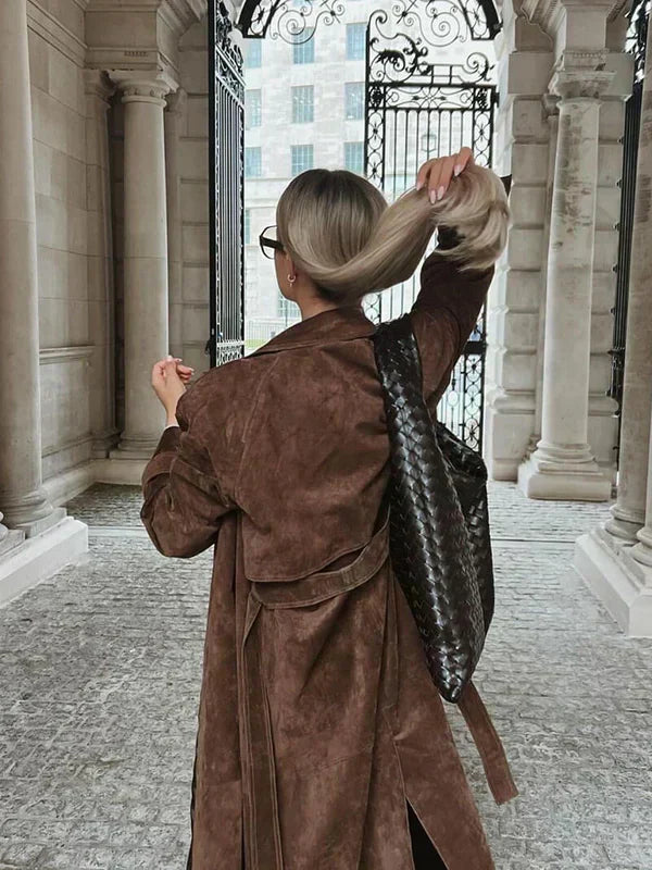 Classic Suede Trench Coat