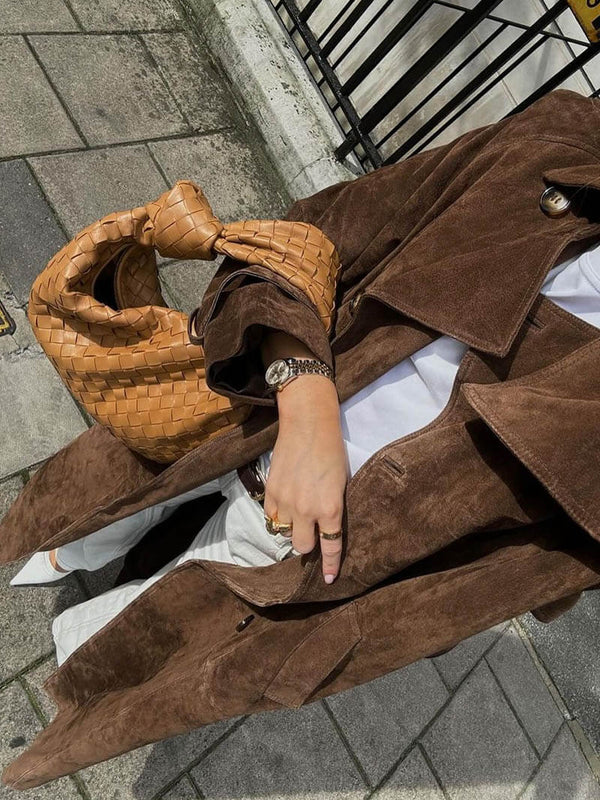 Classic Suede Trench Coat
