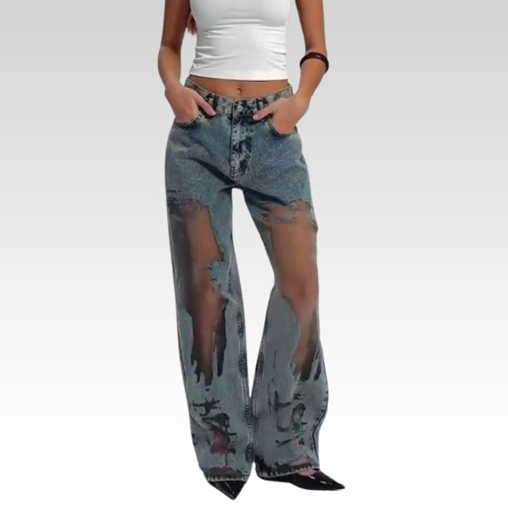 Jane | JEANS MIT VINTAGE MESH PATCHWORK PRINT