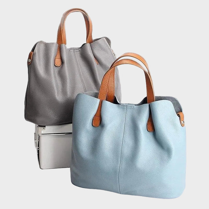 Genuine Leather Handbag with Litchi Grain