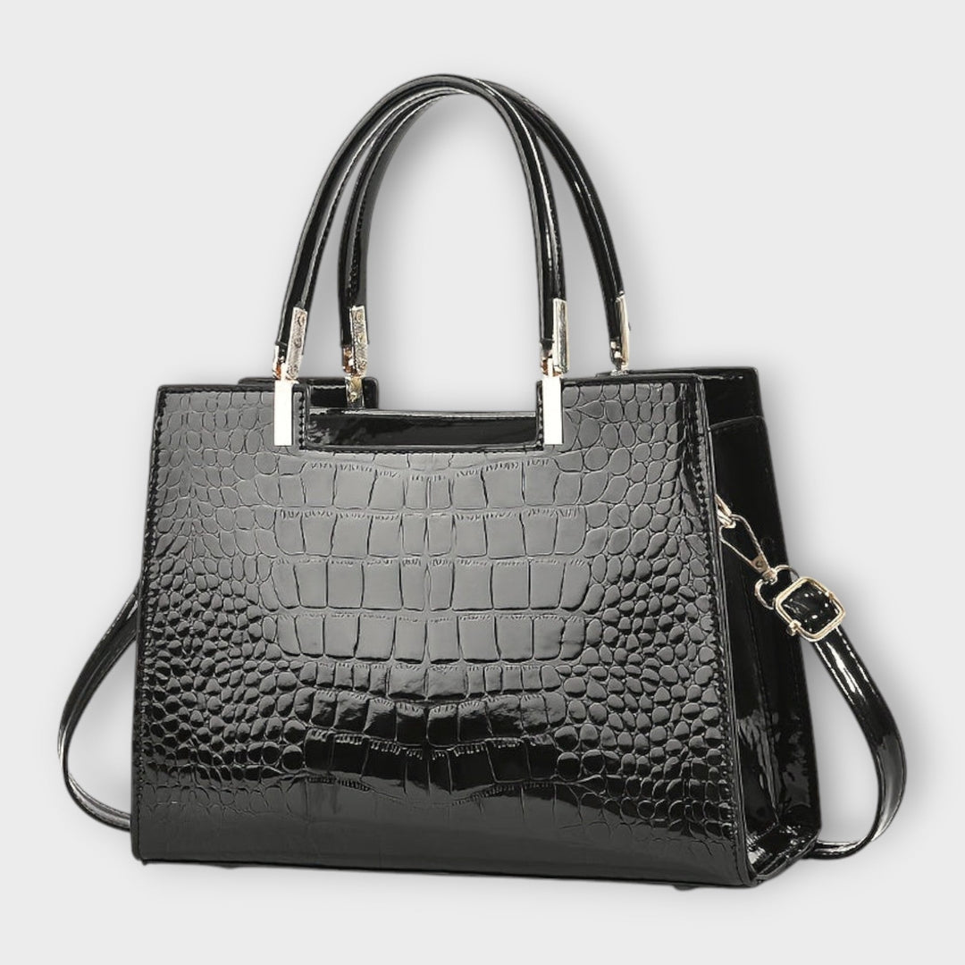 SVEA | Olivia Glänzende Handtasche mit Krokodilprägung