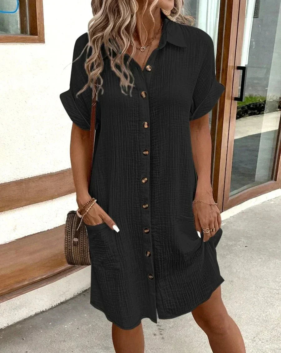 Jane | Comfortable Shirt Dress with Buttons