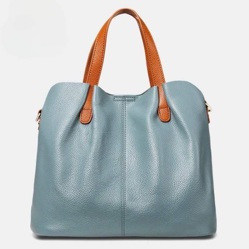 Genuine Leather Handbag with Litchi Grain