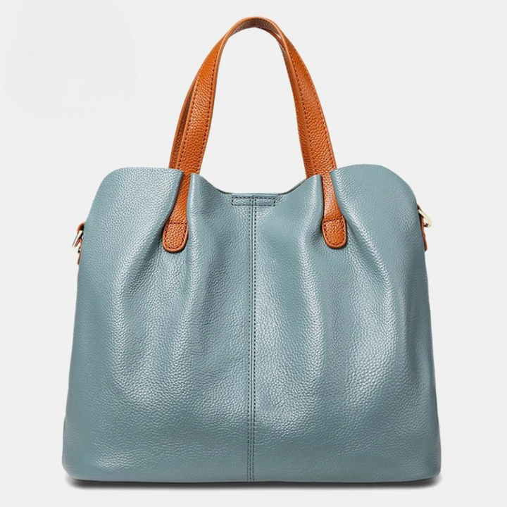 Genuine Leather Handbag with Litchi Grain