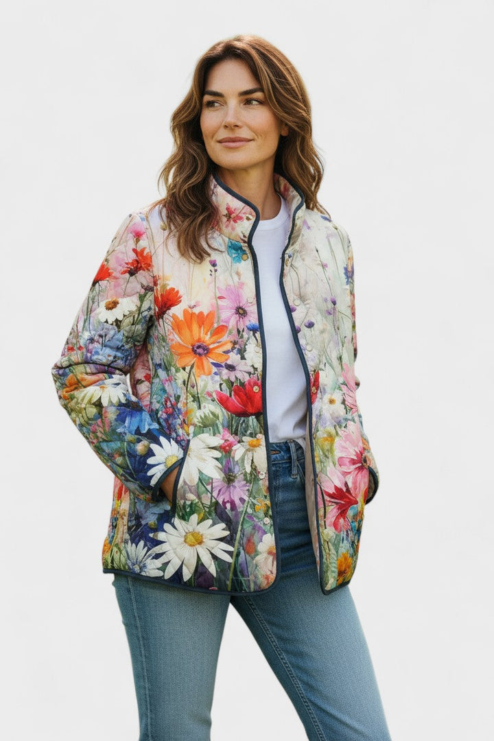 Quilted Jacket with Summer Meadow